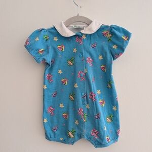 Blue Baby One Piece with Colorful Patterns